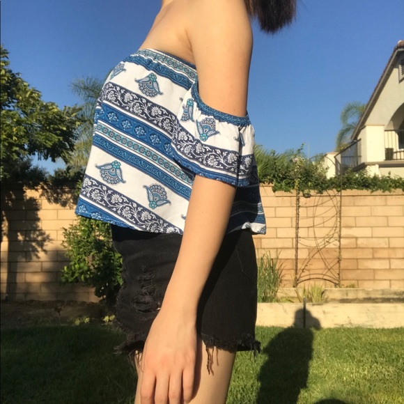 Tribal Off The Shoulder Top - Picture 3 of 4